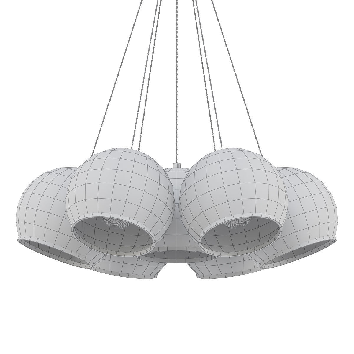 NUAZEN chandelier with clear glass globes hanging from gold c... 3D model_4