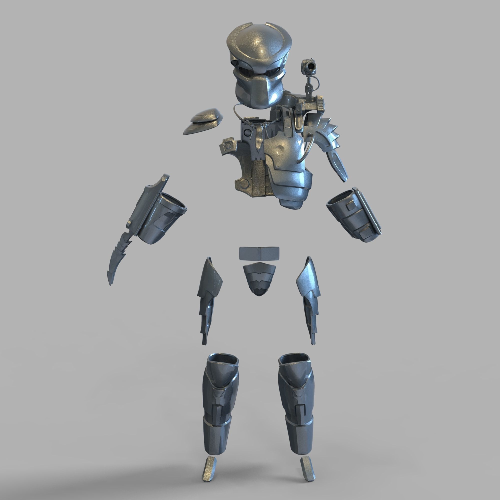 Predator Classic Wearable Full Body Armor with Helmet 3D print model_96