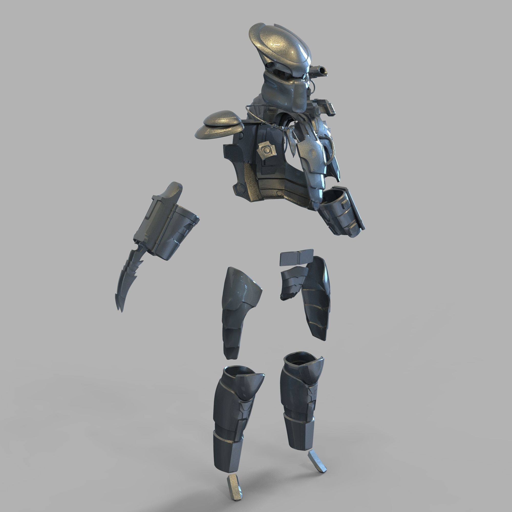 Predator Classic Wearable Full Body Armor with Helmet 3D print model_130