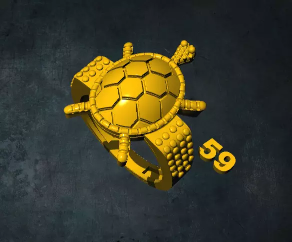 tortois turtle ring 3D print model_0