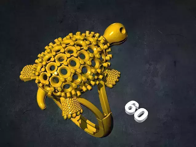 tortois turtle ring with number