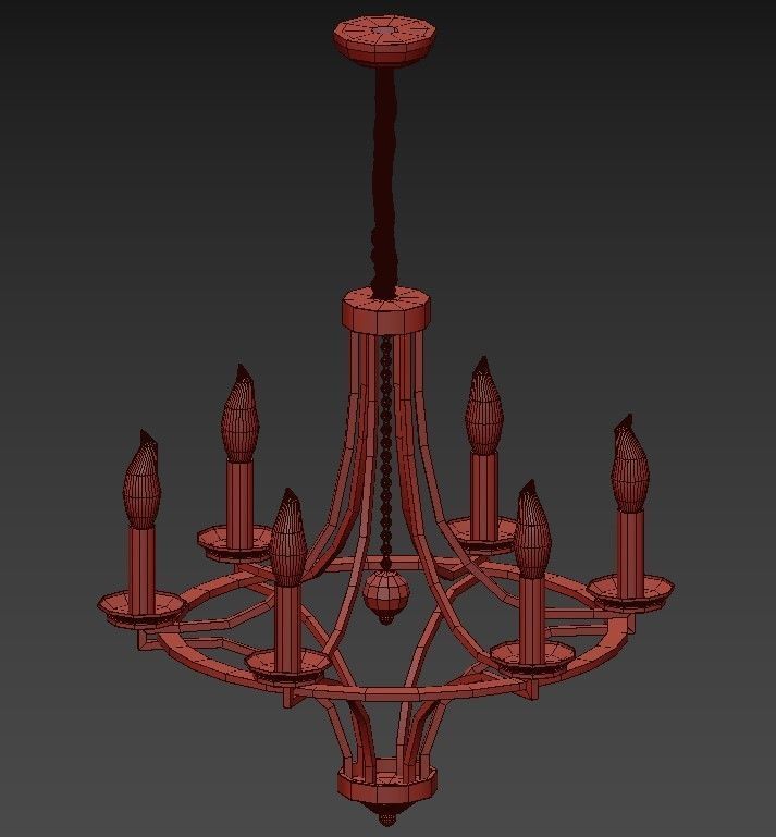 Glendale light chandelier in gold 3D model_1
