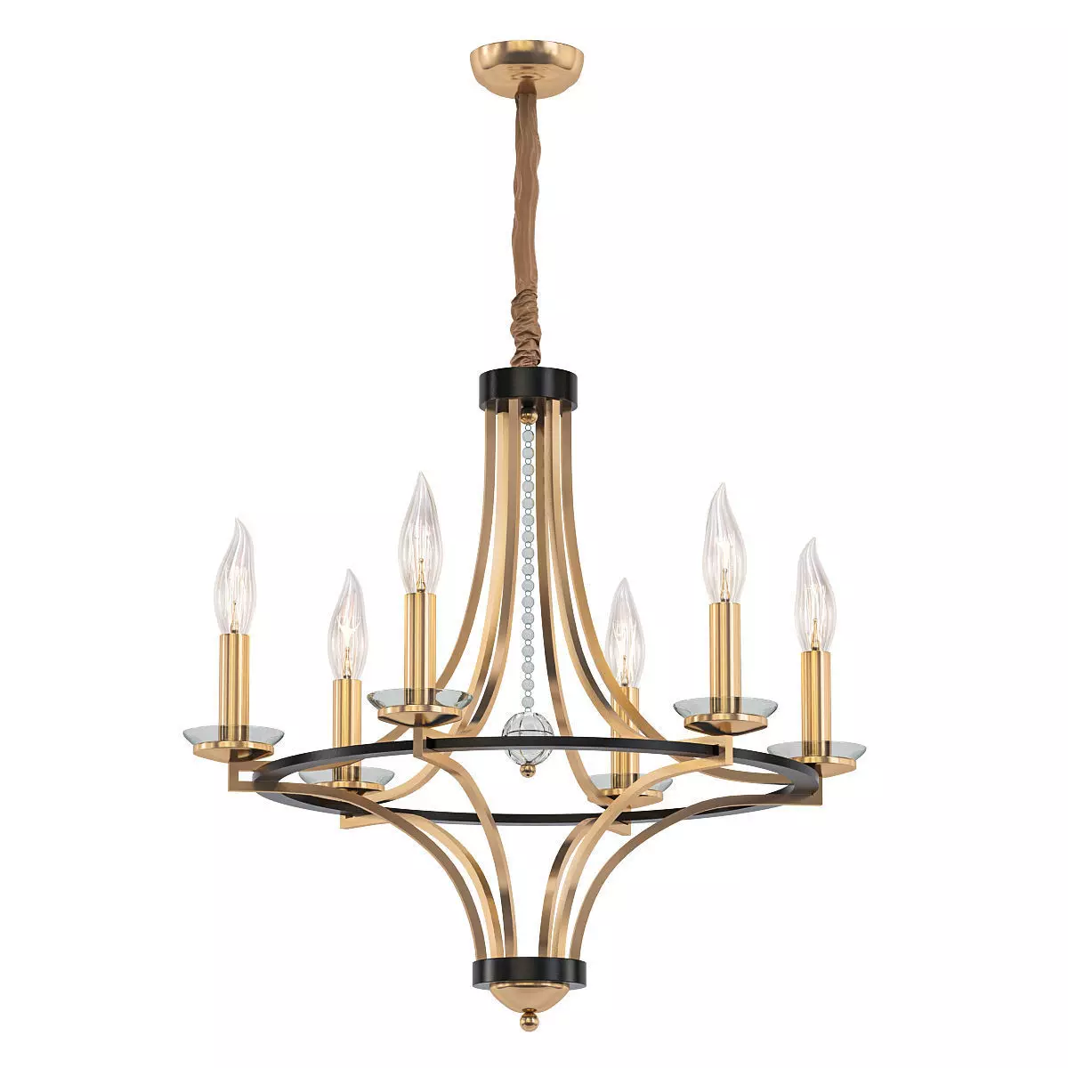 Glendale light chandelier in gold 3D model_0