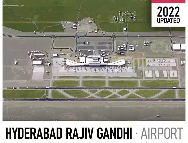 Hyderabad Airport Low-poly 3D model