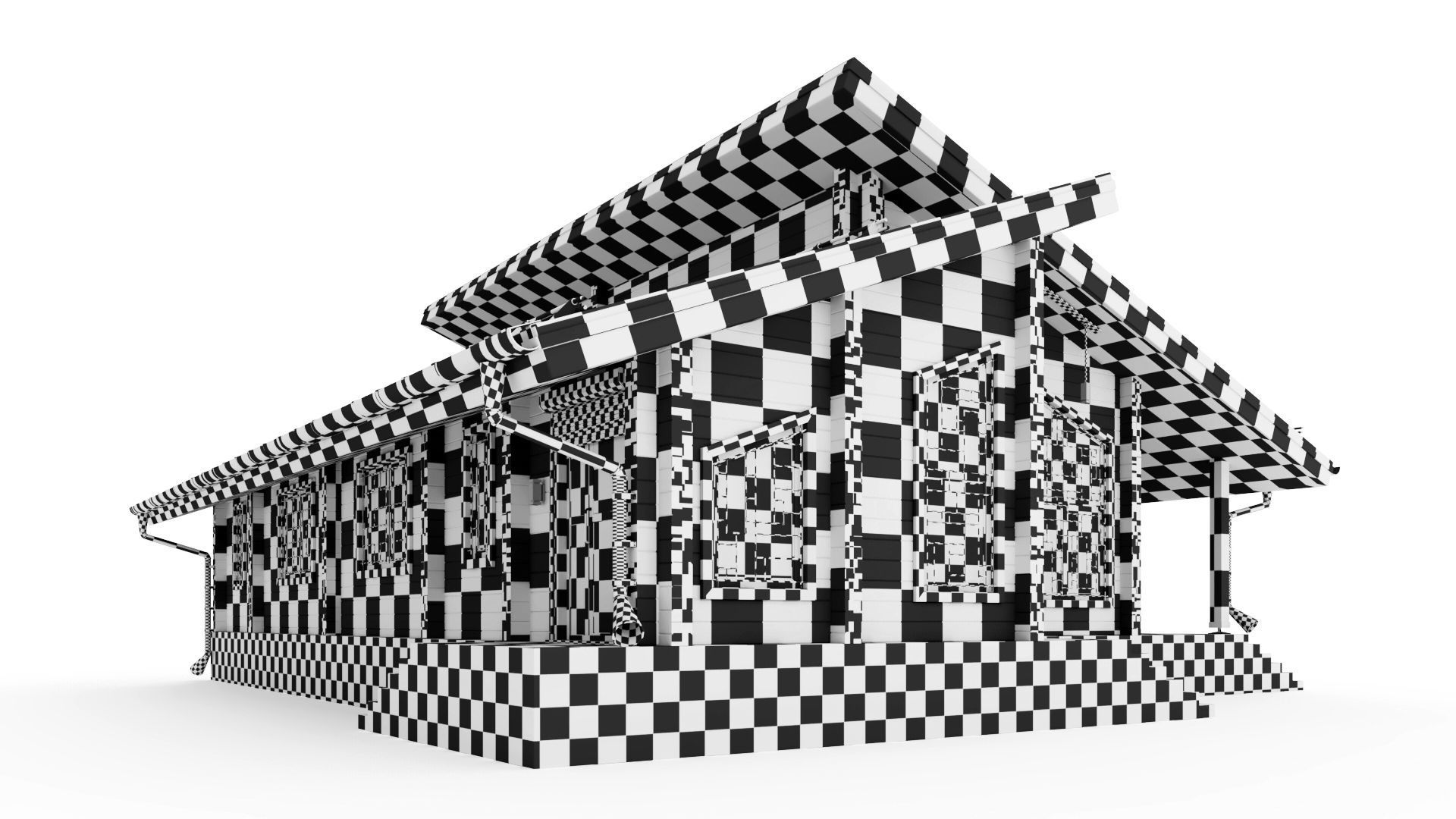 Glued beam house 3D model_20