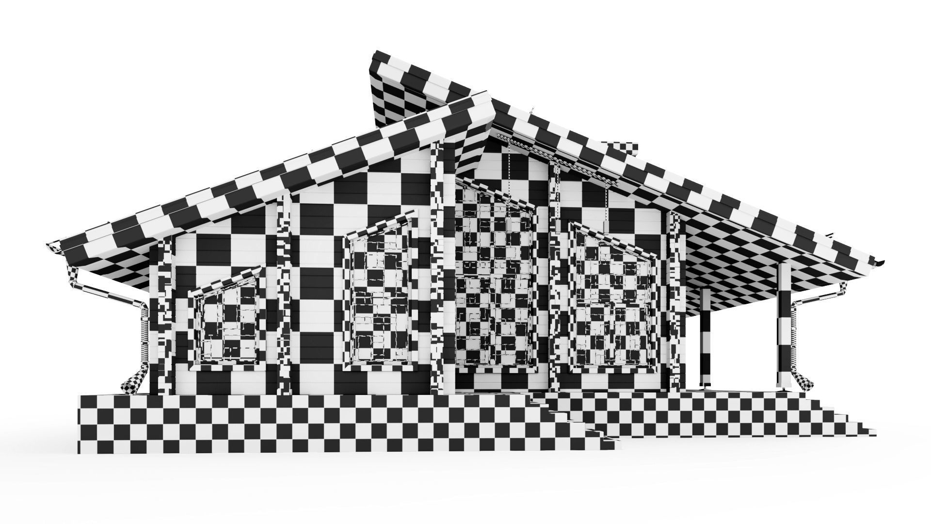 Glued beam house 3D model_21