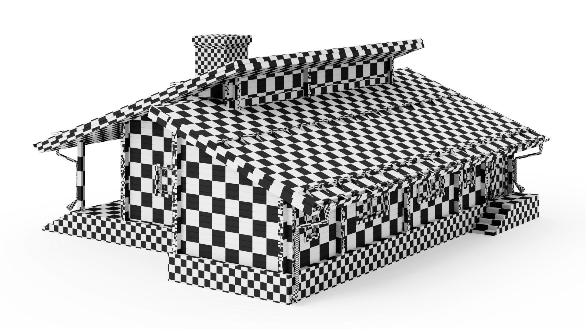 Glued beam house 3D model_31