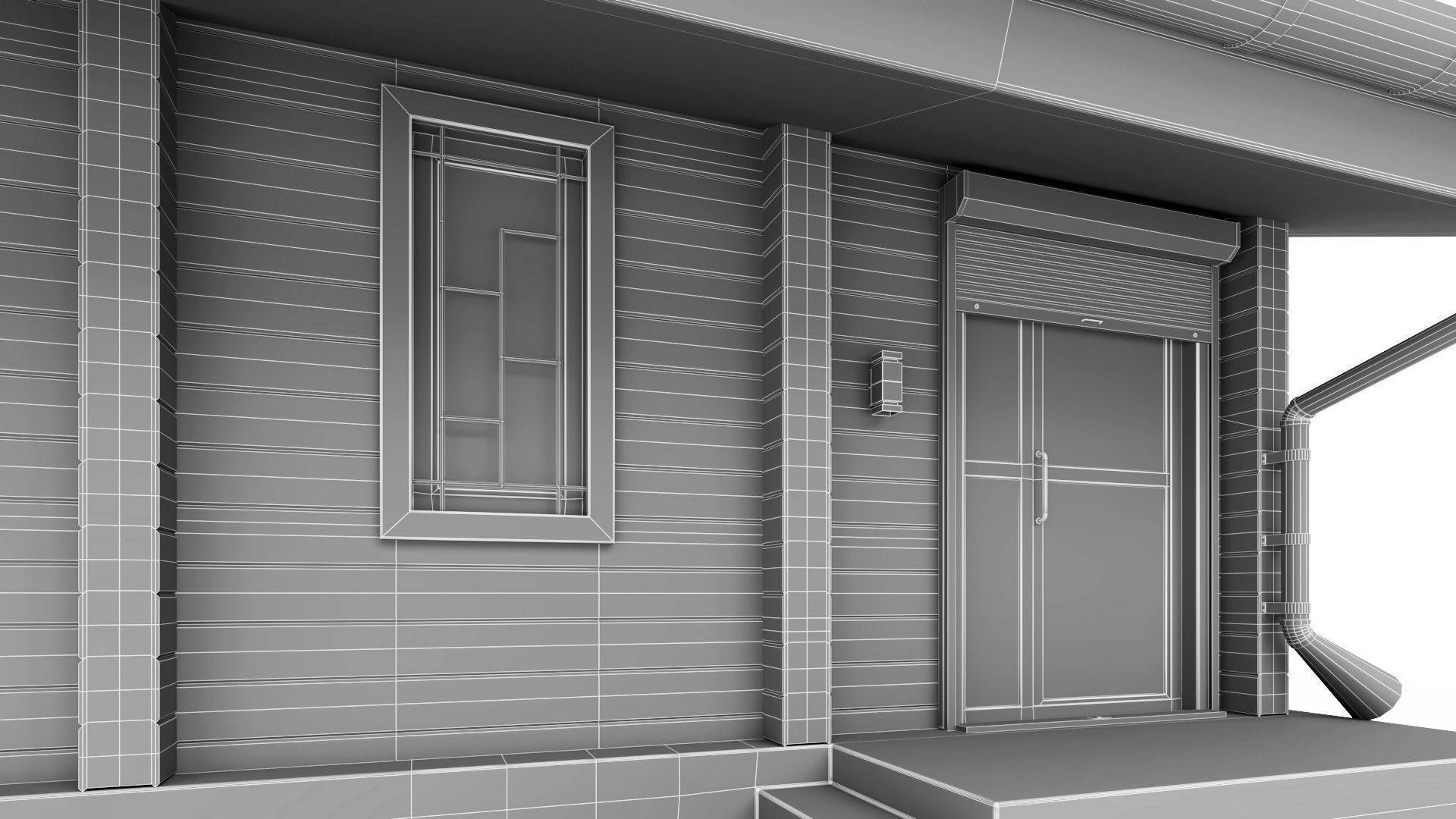 Glued beam house 3D model_55