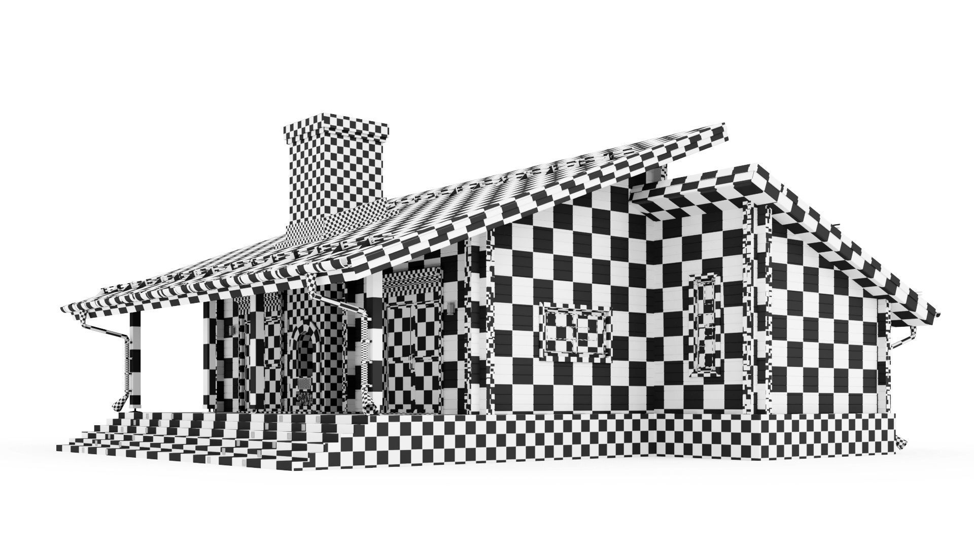 Glued beam house 3D model_24