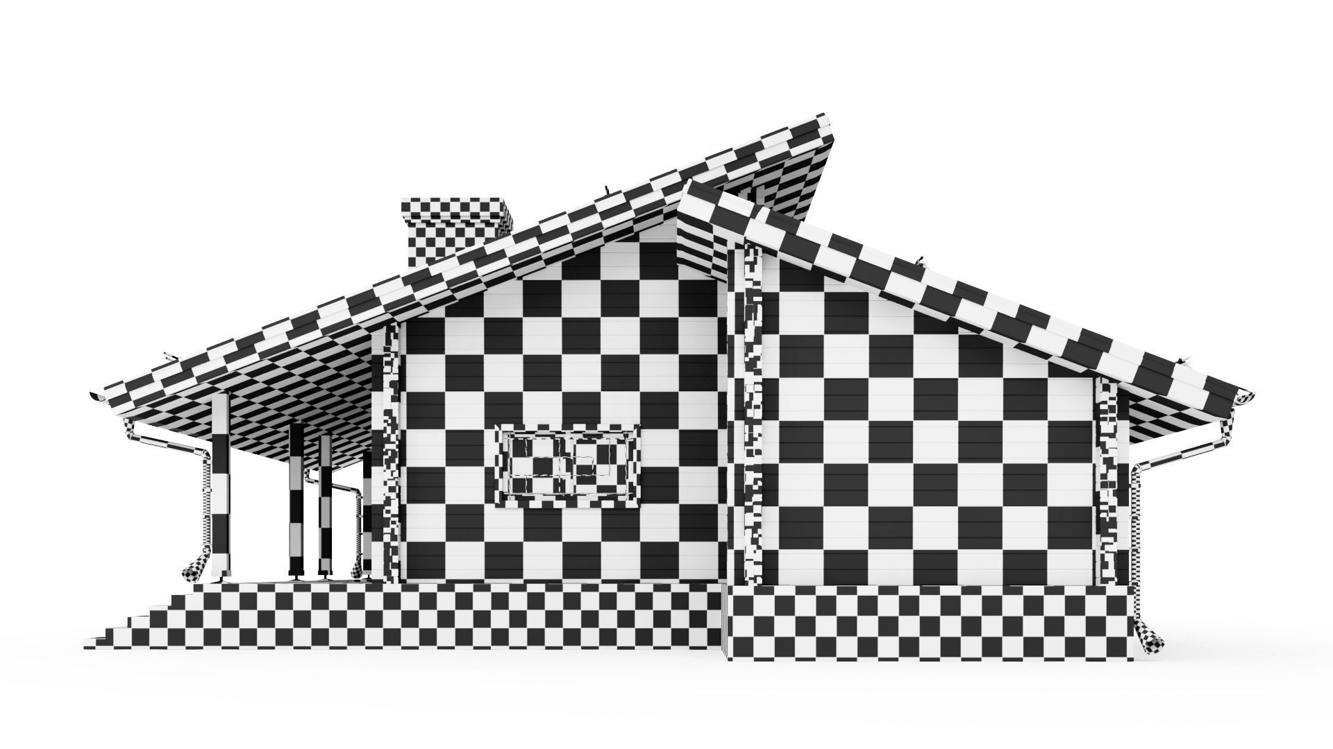 Glued beam house 3D model_25