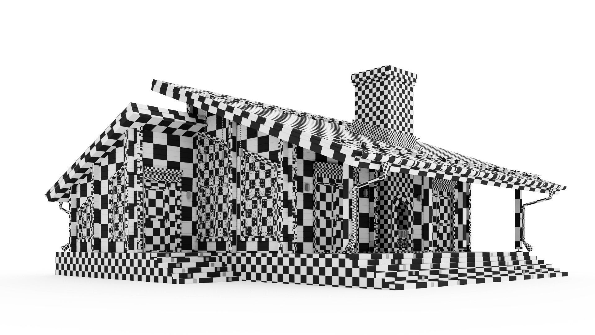 Glued beam house 3D model_22
