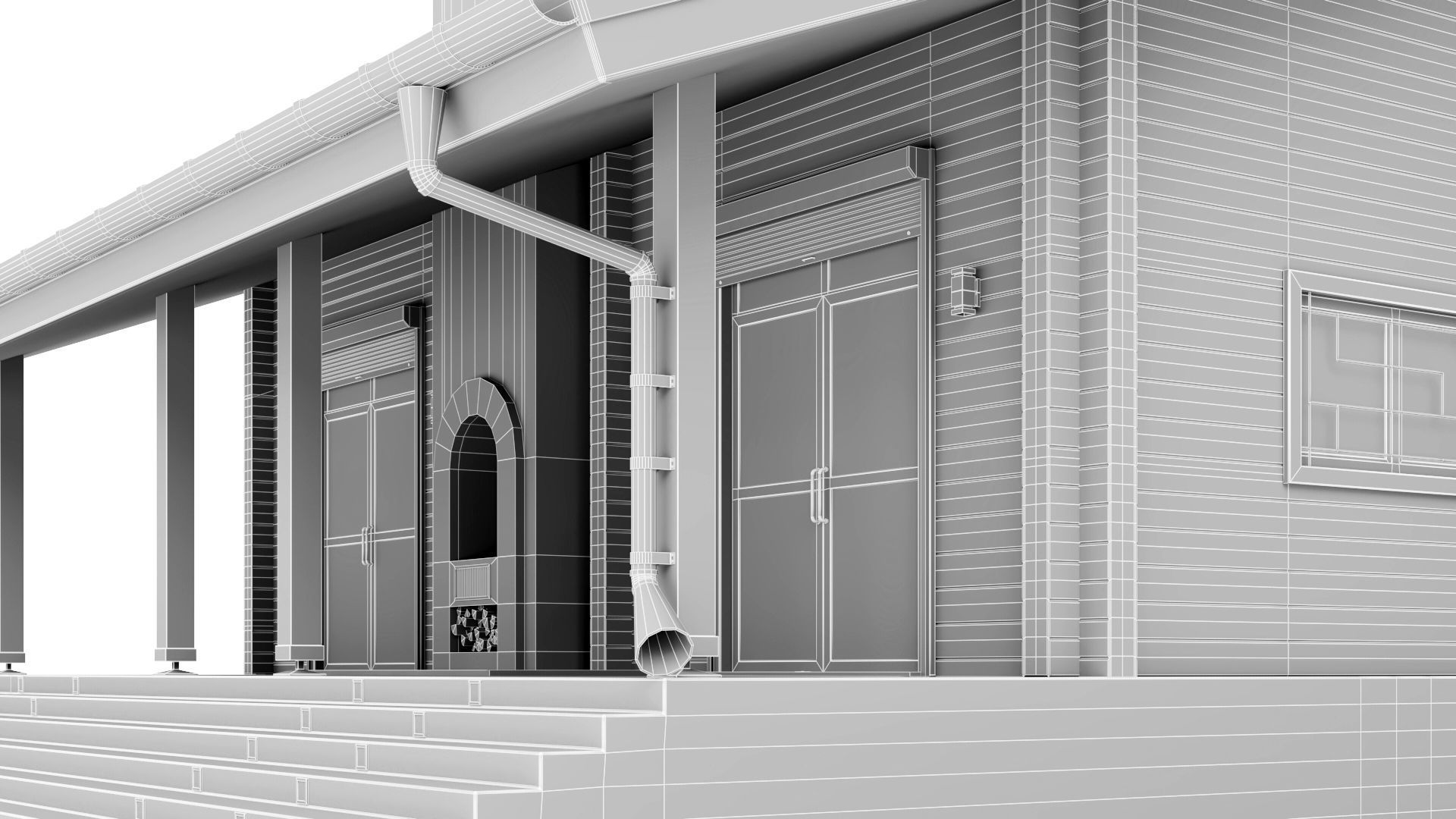 Glued beam house 3D model_52