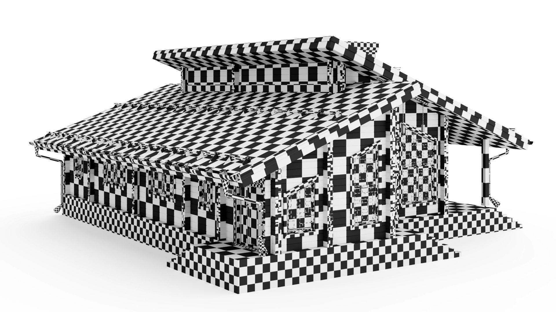 Glued beam house 3D model_28