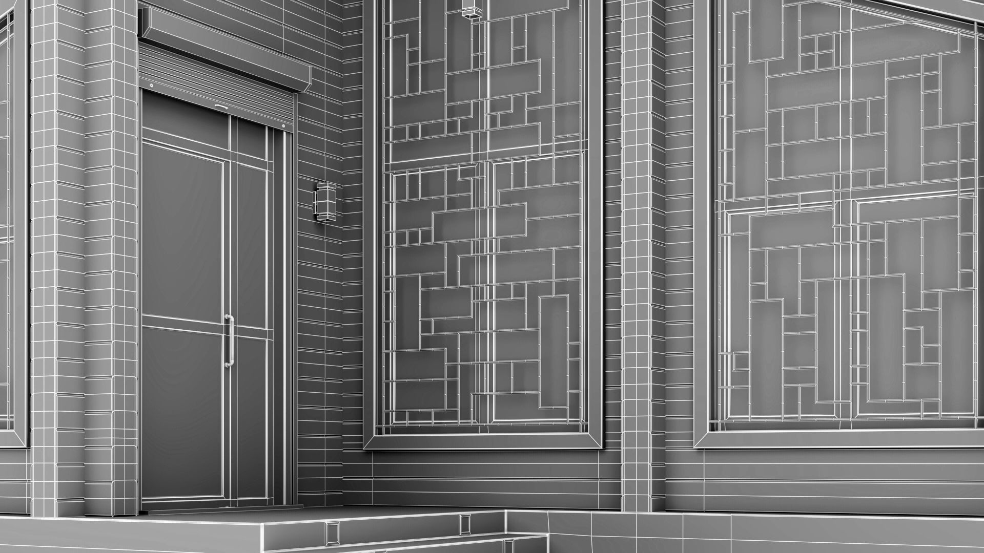 Glued beam house 3D model_50
