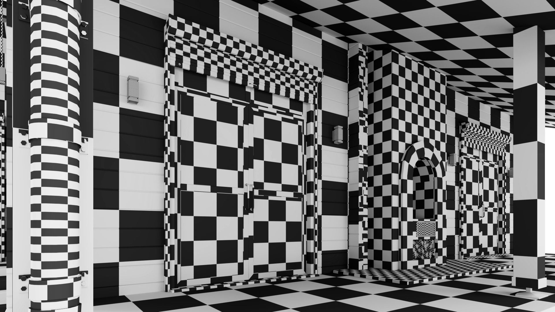Glued beam house 3D model_36