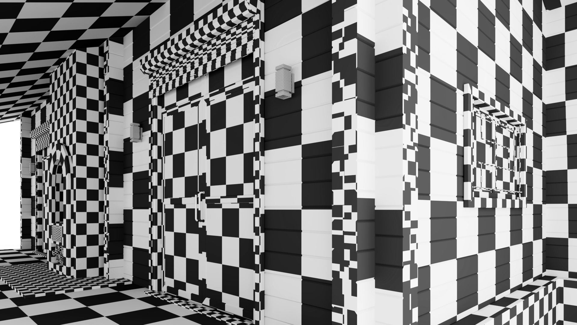 Glued beam house 3D model_35