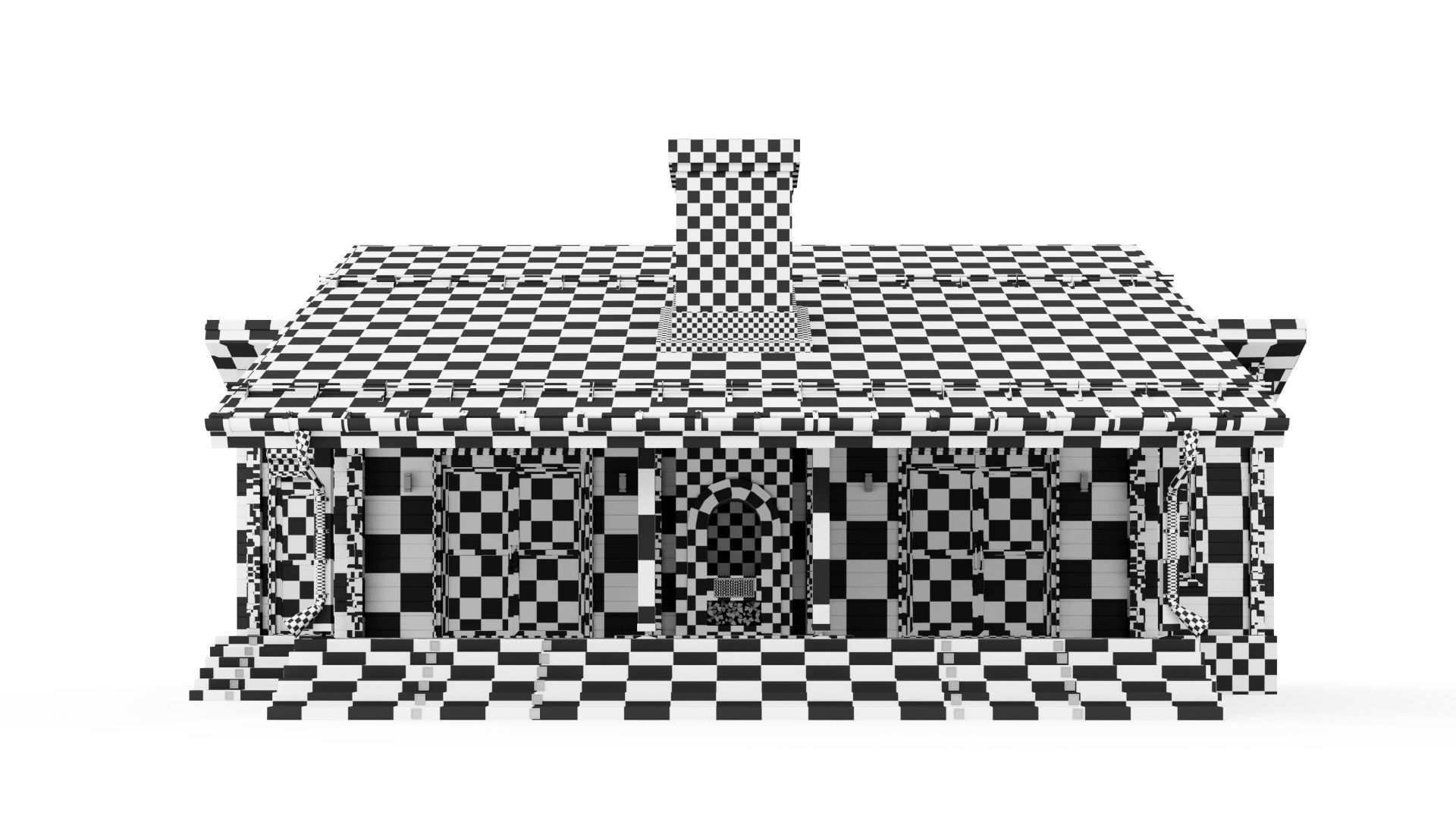 Glued beam house 3D model_23