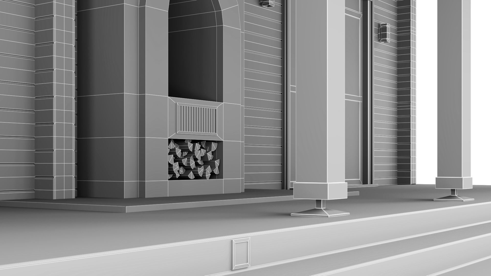 Glued beam house 3D model_51