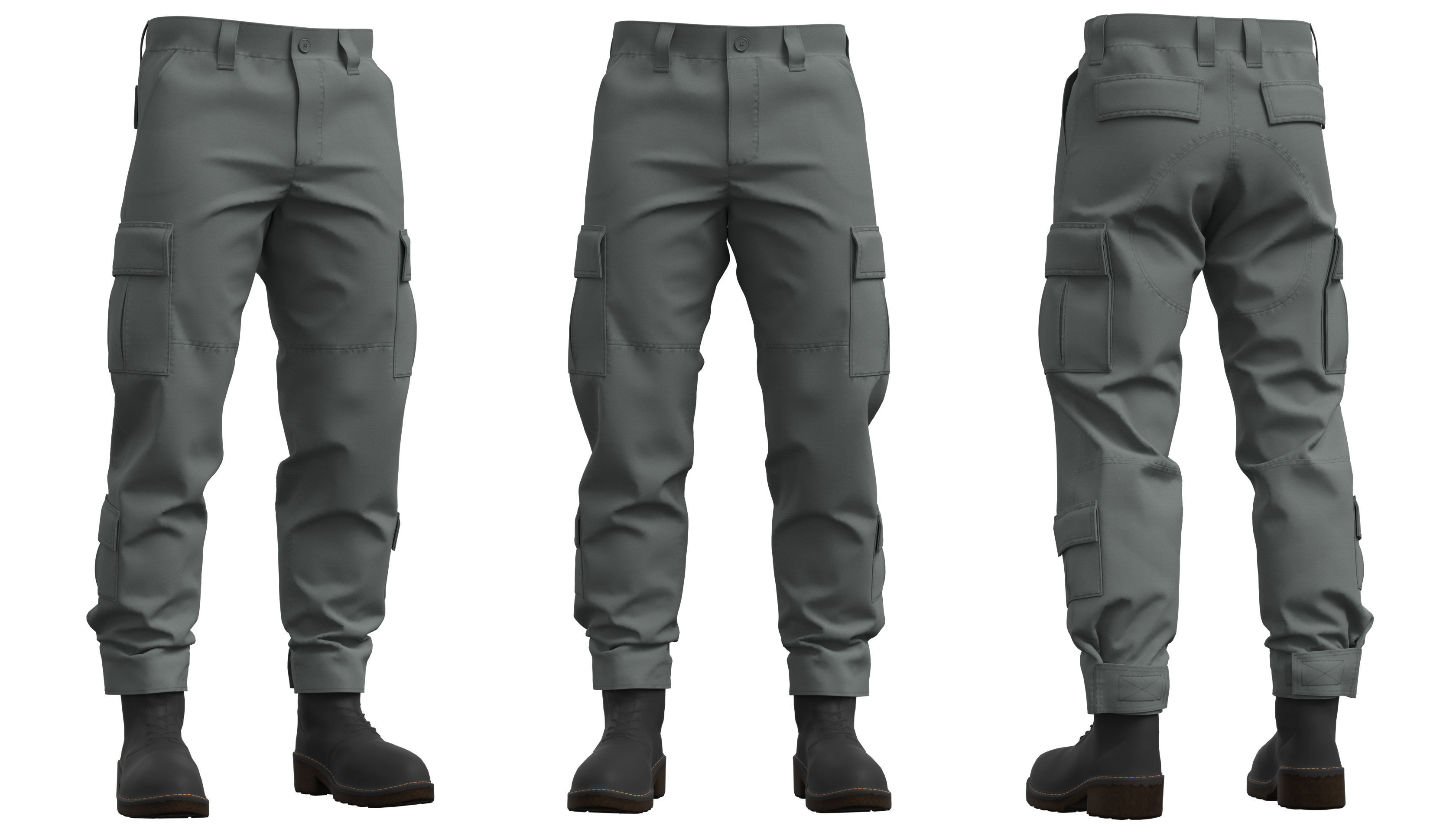 Military Tactical Combat Pants - Marvelous Designer 3D model_1