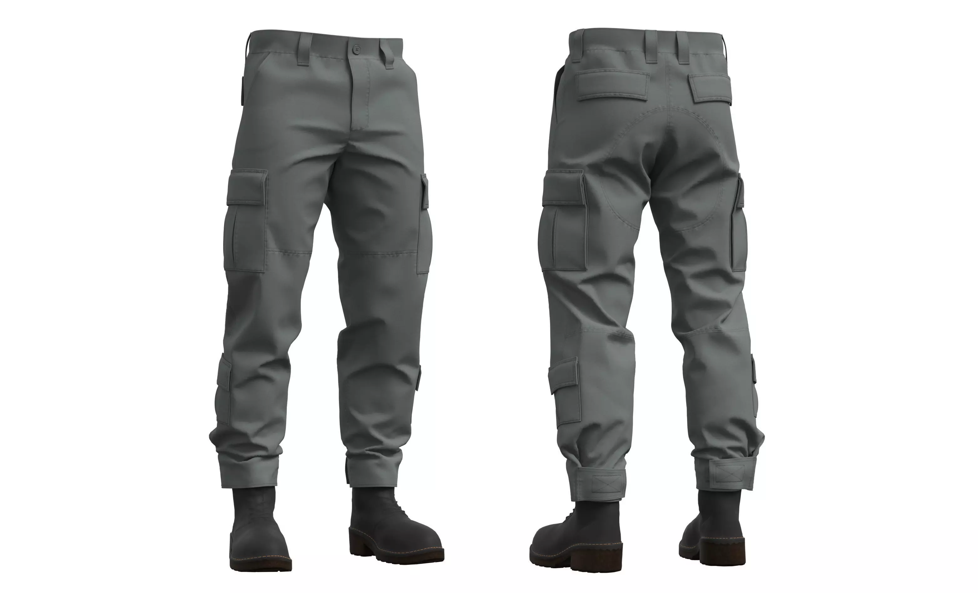 Military Tactical Combat Pants - Marvelous Designer 3D model_0
