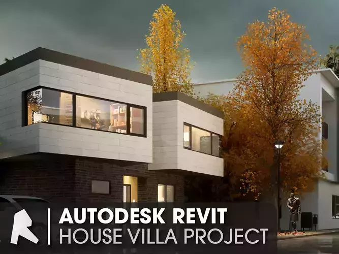 House Villa 3-Storey Revit Project 3D model