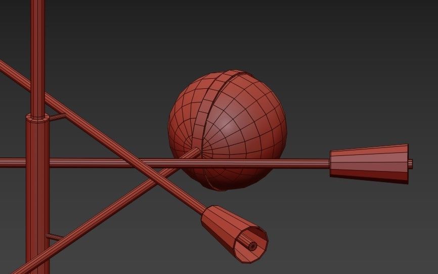 SLIME chandelier with glass globes 3D model_2