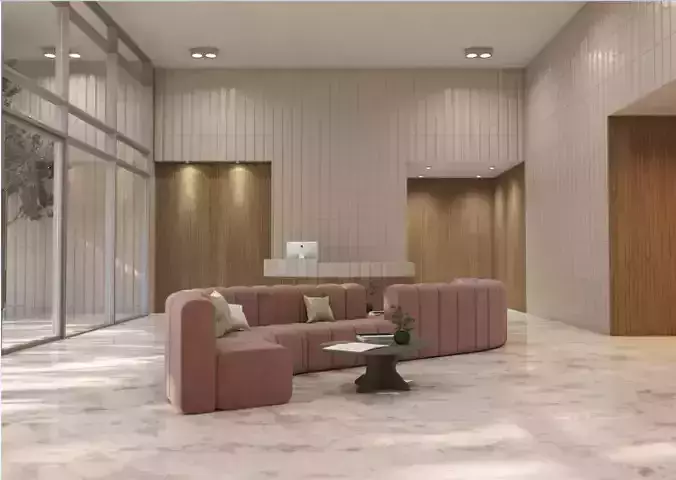 Curved sofa Low-poly 3D model