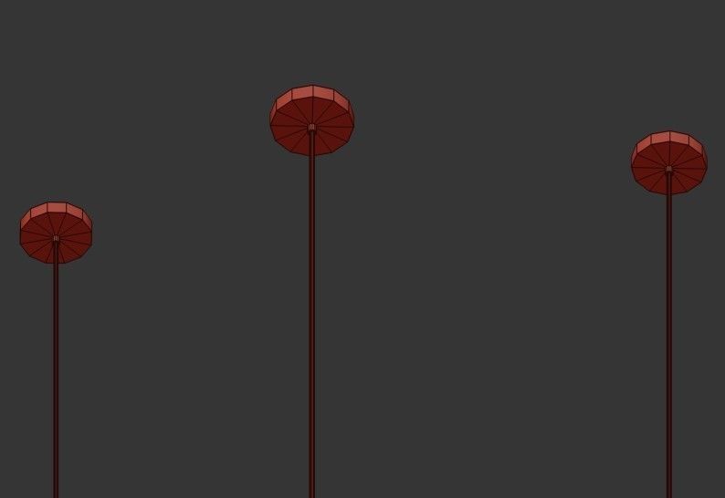 LORAINE modern chandelier with brass and glass shades 3D model_5