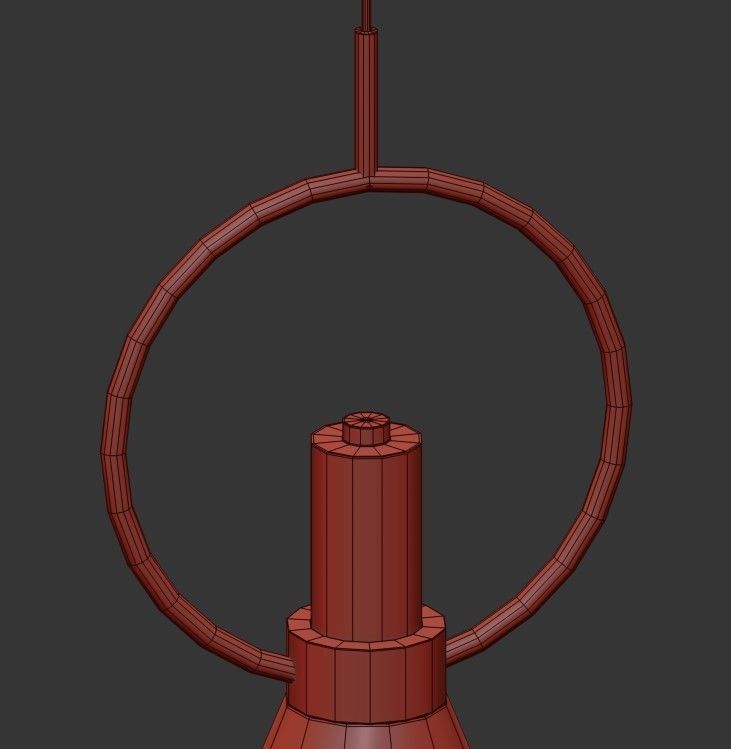 LORAINE modern chandelier with brass and glass shades 3D model_6