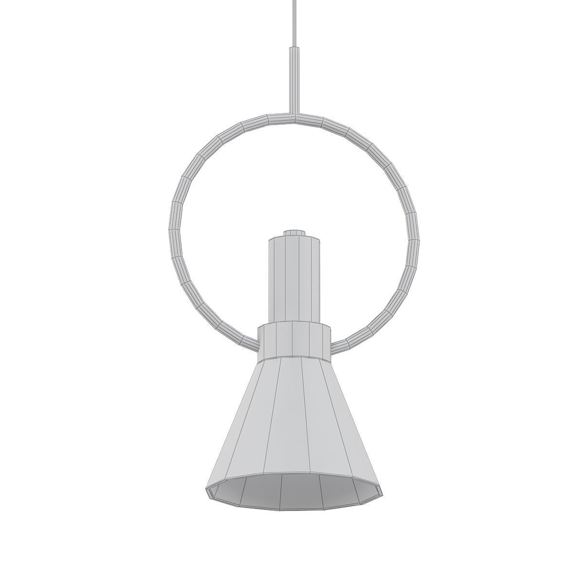 LORAINE modern chandelier with brass and glass shades 3D model_8