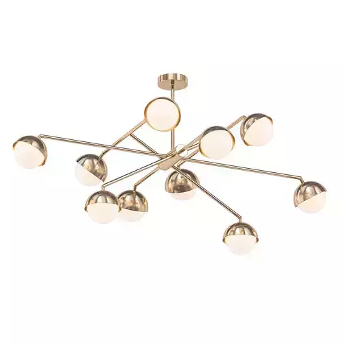 KENDALL modern brass chandelier with glass globes