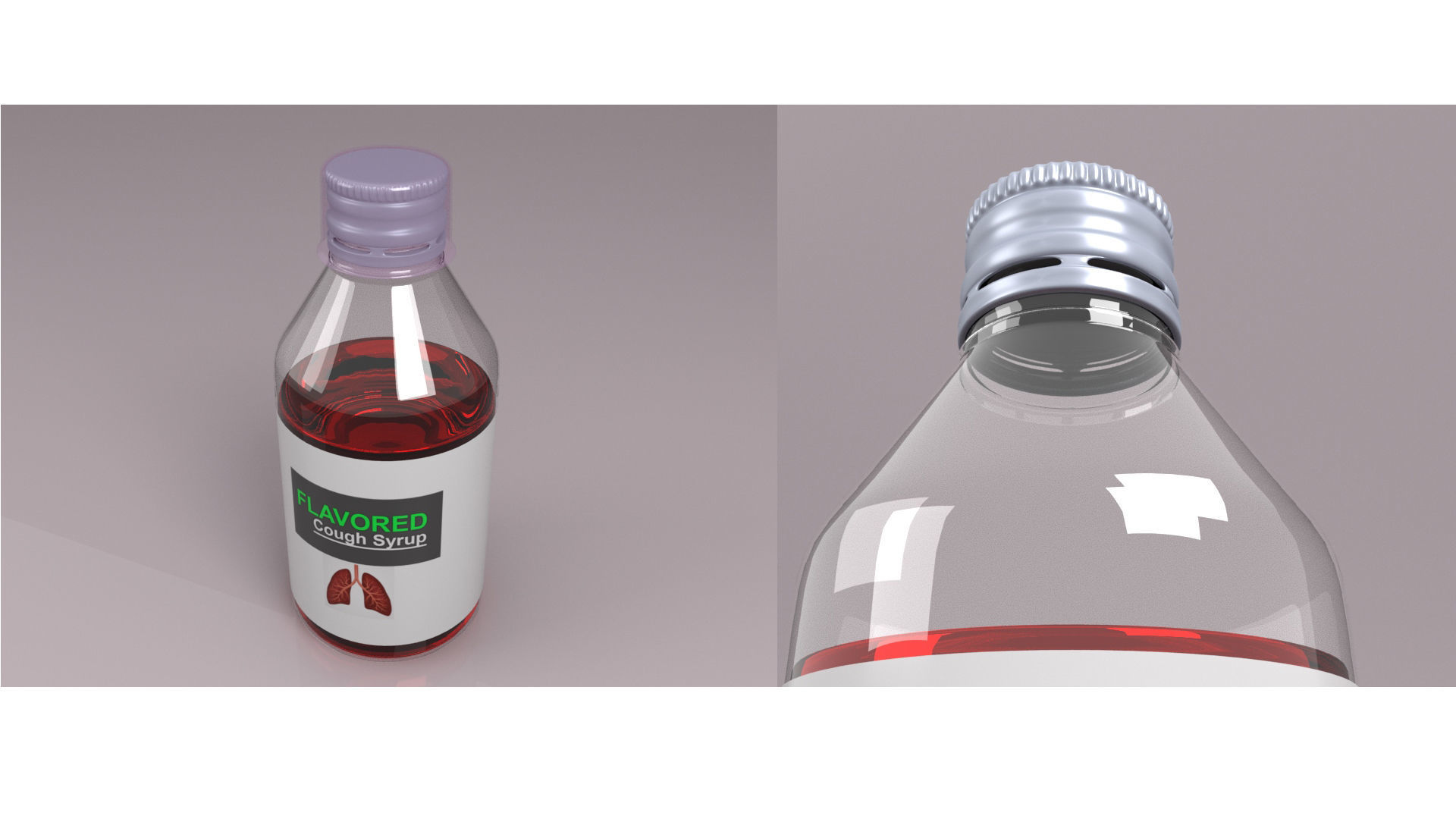 3d cough syrup bottle Low-poly 3D model_1