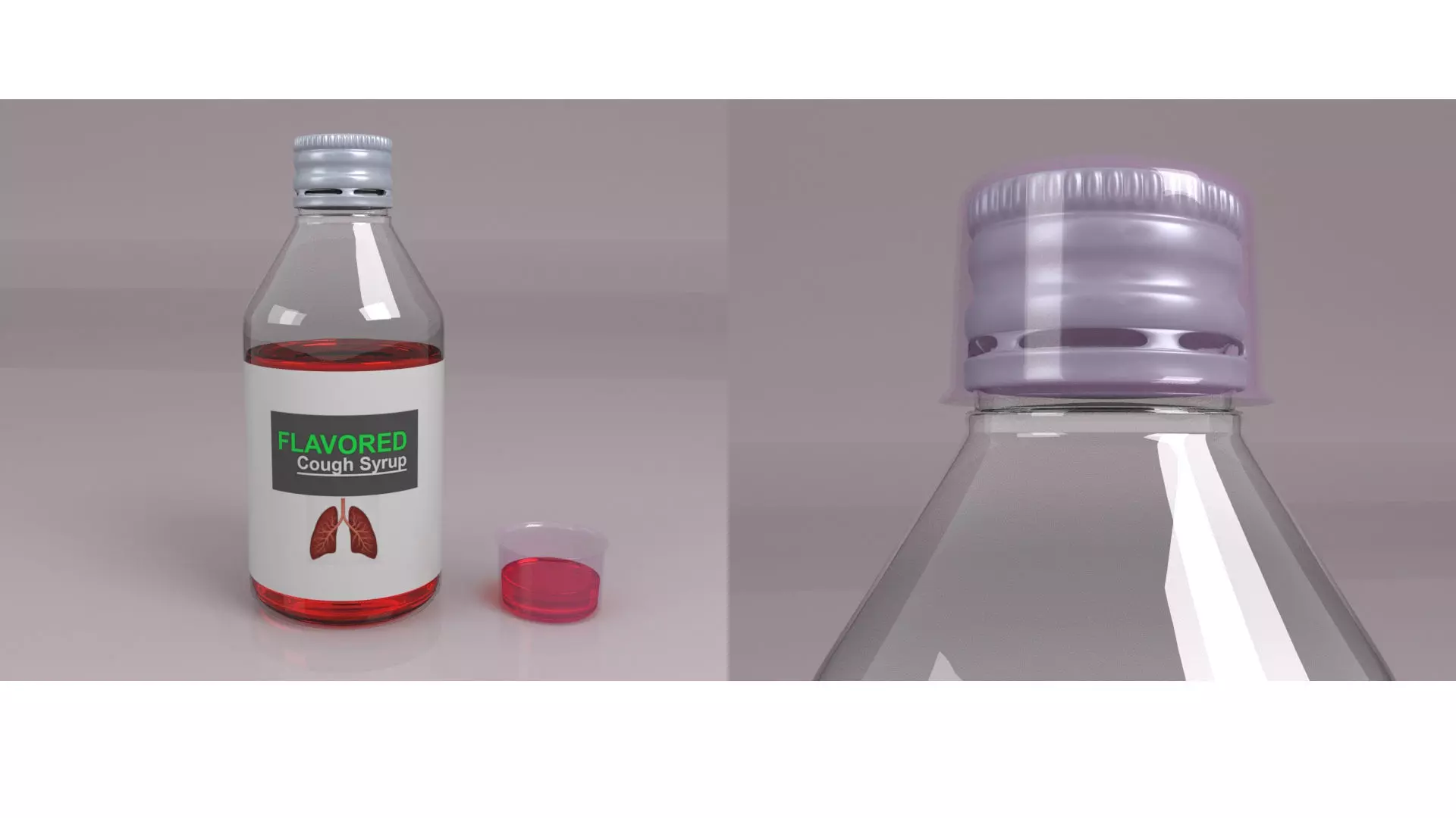 3d cough syrup bottle Low-poly 3D model_0