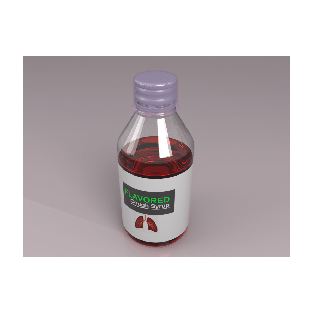 3d cough syrup bottle Low-poly 3D model_3
