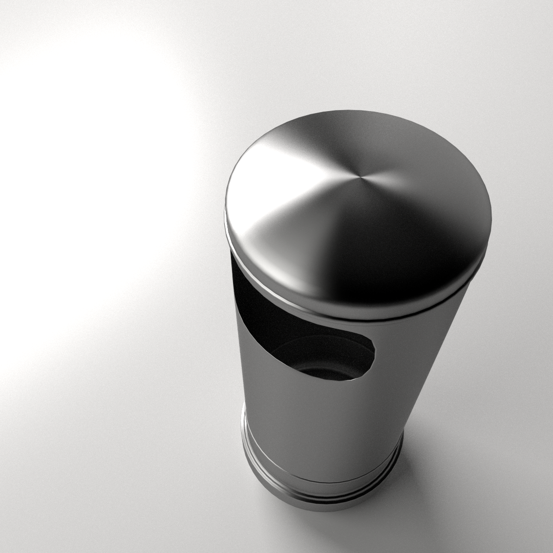 Trashcan metal trash can 3D model_1