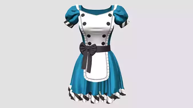 Apron Front Fairytale Cosplay Maiden Dress