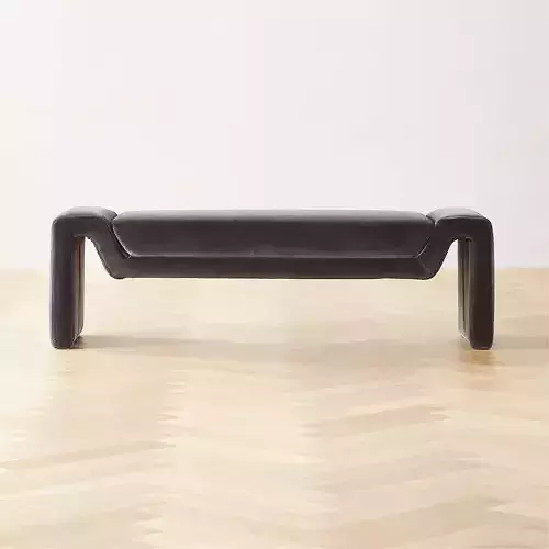 PERIMETER ANTHRACITE VELVET BENCH 3D model