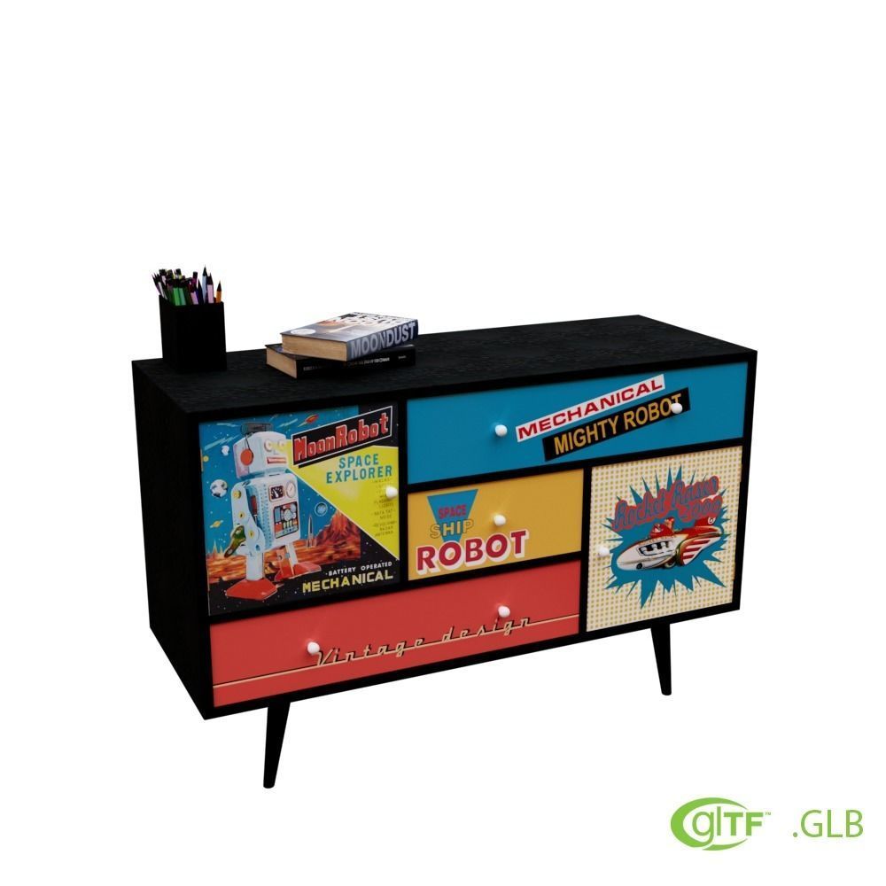 UE5  GLTF  GLB 3D MODEL ROBOT CABINET 3D model_2