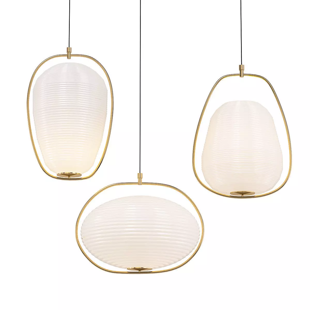 PALOMBA B hanging lamp in brass 3D model