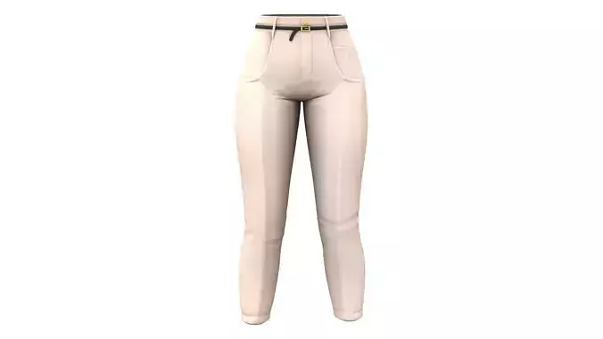 Beige High Waist Capri Pants Trousers