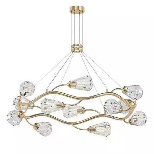 ADRIANNA gold chandelier with clear crystals