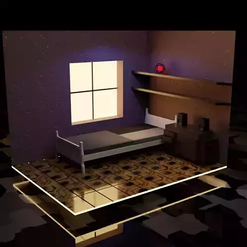 scifi Isometric bedroom