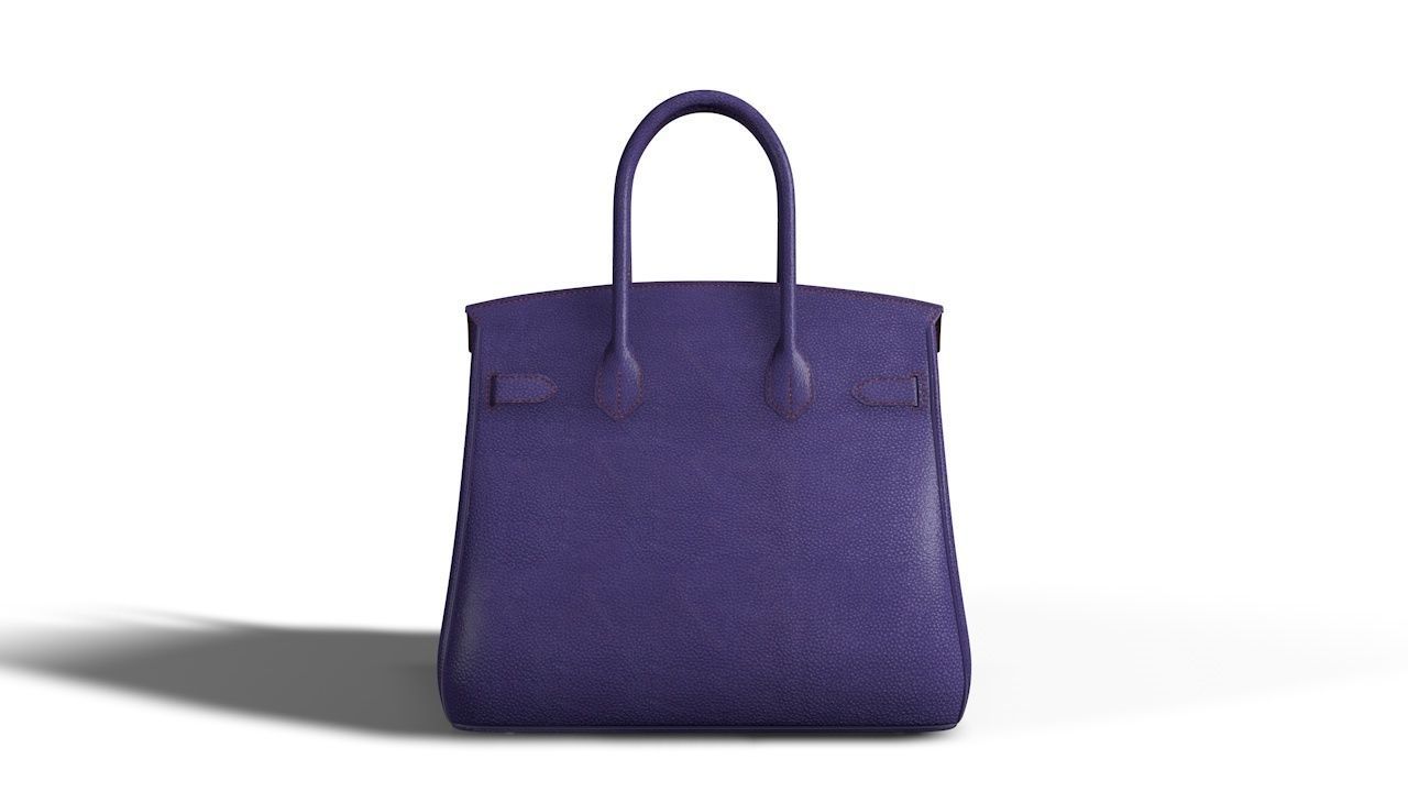 Birkin hermes bag Low-poly 3D model_6