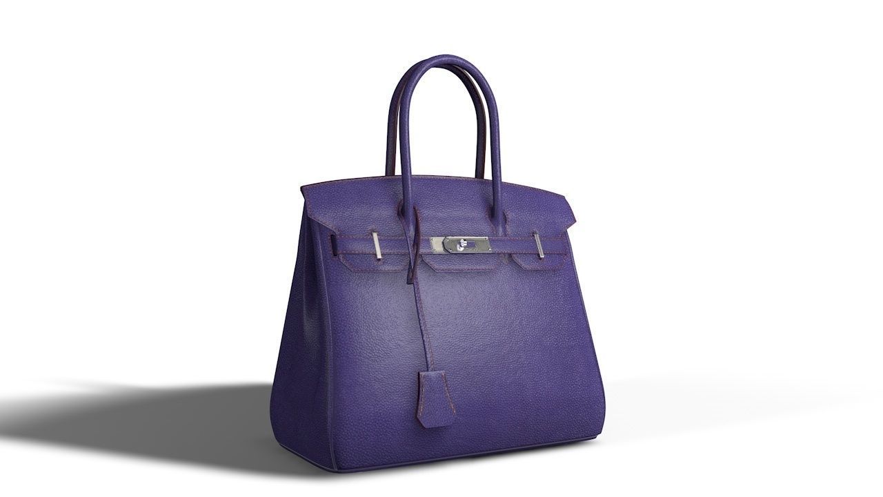 Birkin hermes bag Low-poly 3D model_1