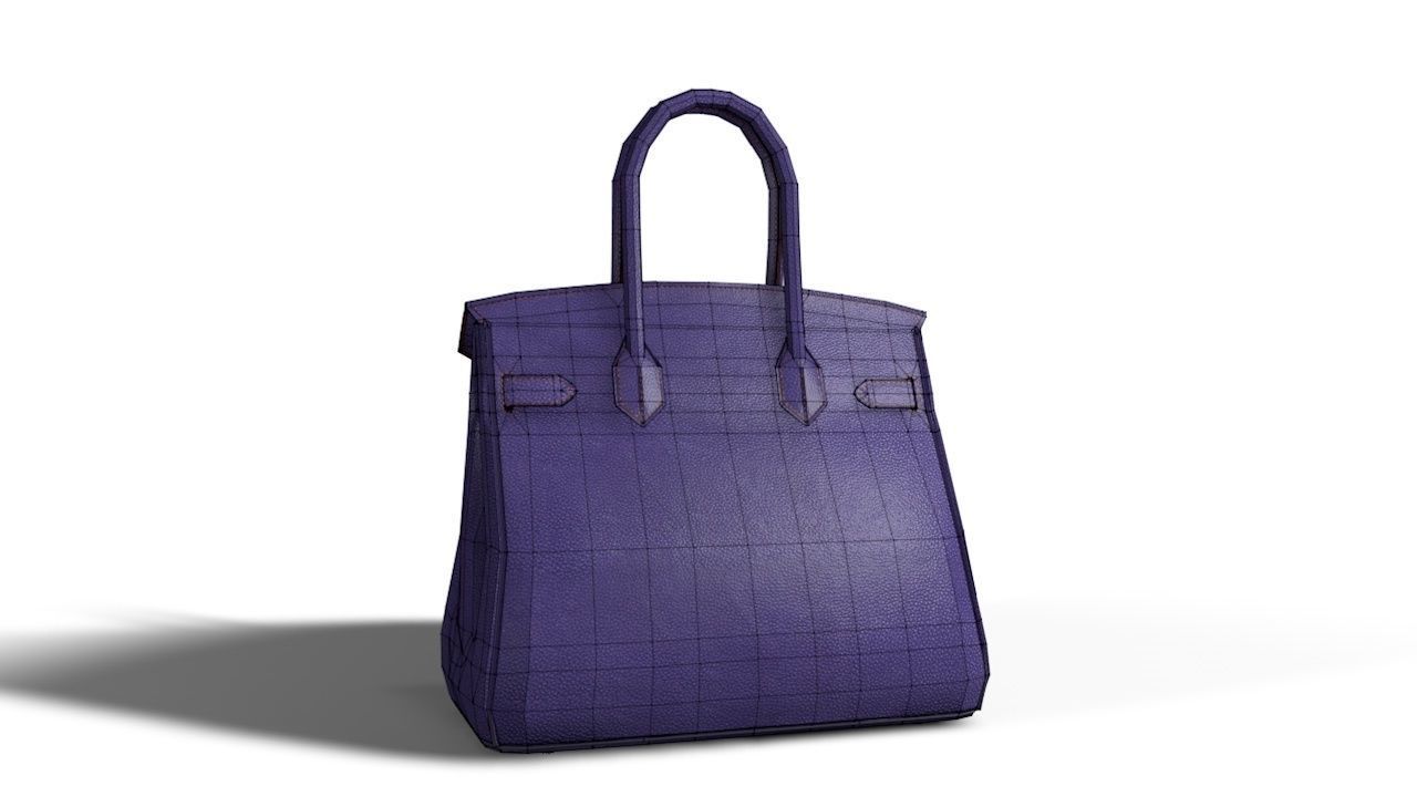 Birkin hermes bag Low-poly 3D model_13