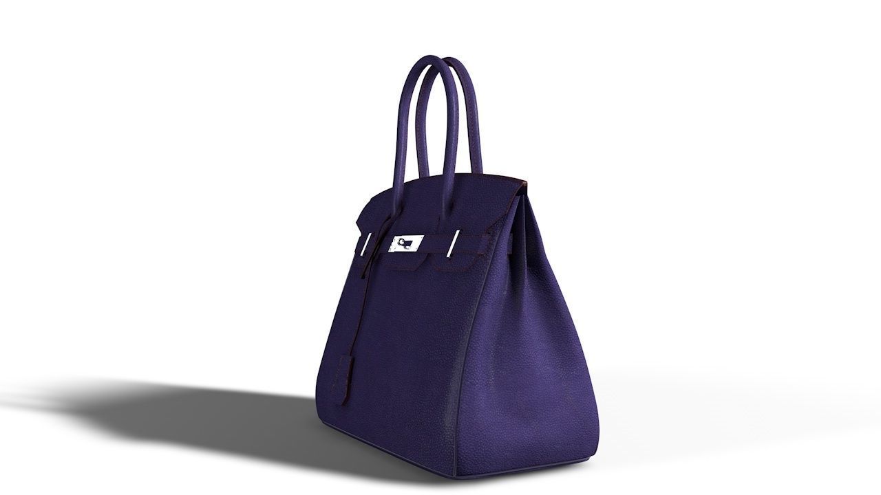 Birkin hermes bag Low-poly 3D model_9