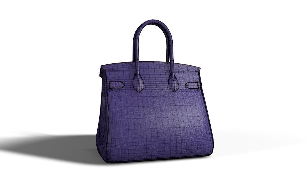 Birkin hermes bag Low-poly 3D model_16
