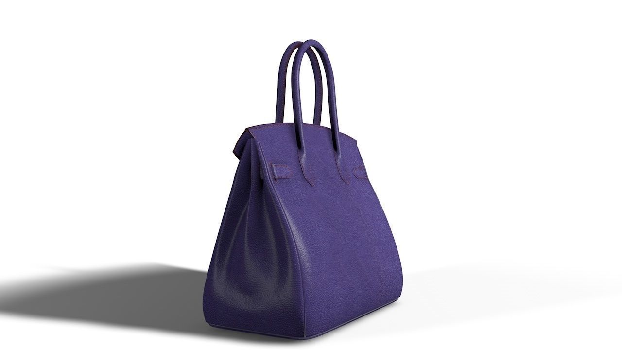 Birkin hermes bag Low-poly 3D model_7