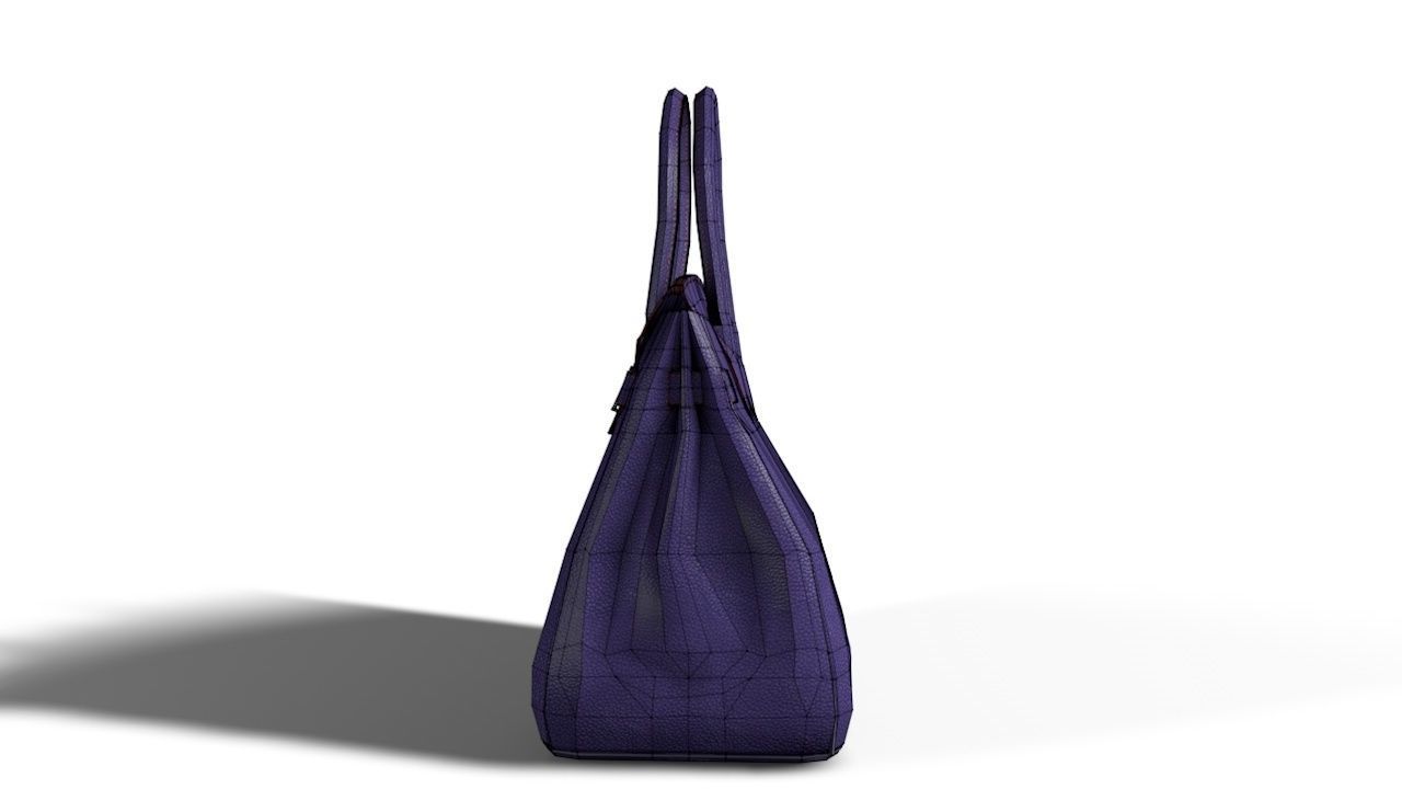 Birkin hermes bag Low-poly 3D model_12