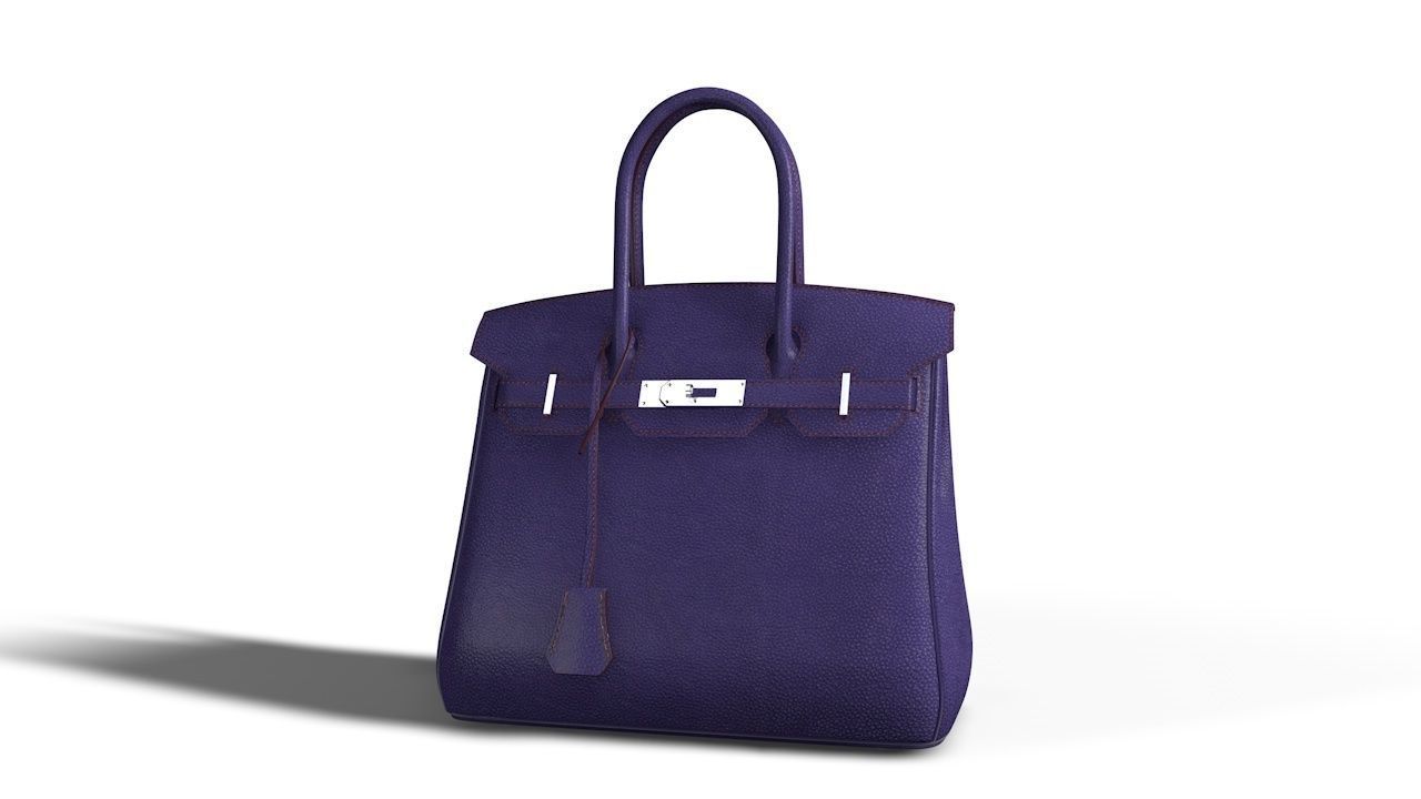Birkin hermes bag Low-poly 3D model_10